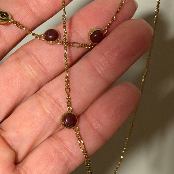 Madewell Gold and Red Beaded Necklace - Picture 5 of 5